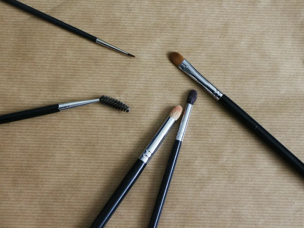 Brow brushes on a surface