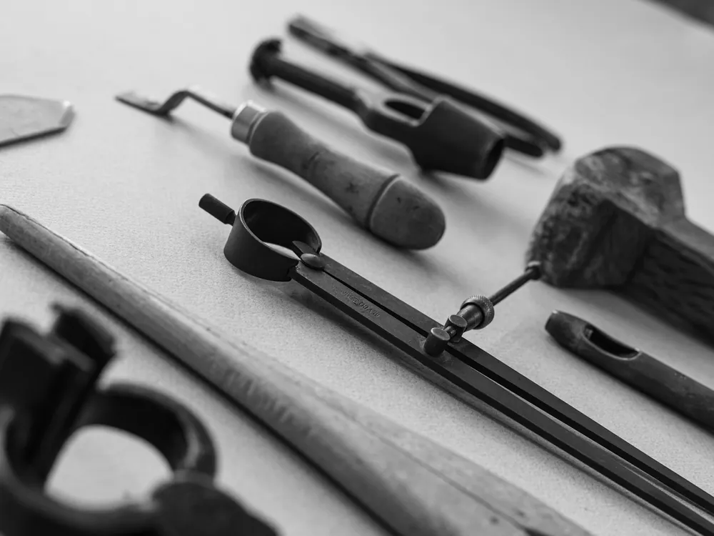 Lash and brow tools on a table