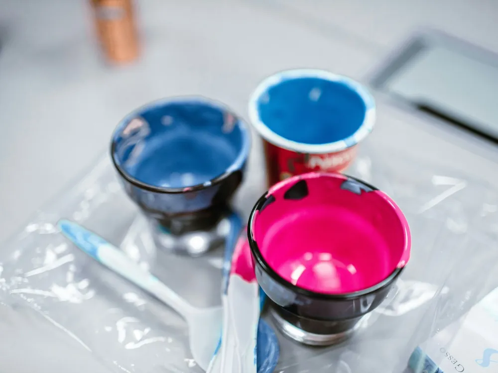 Cups of tattoo ink