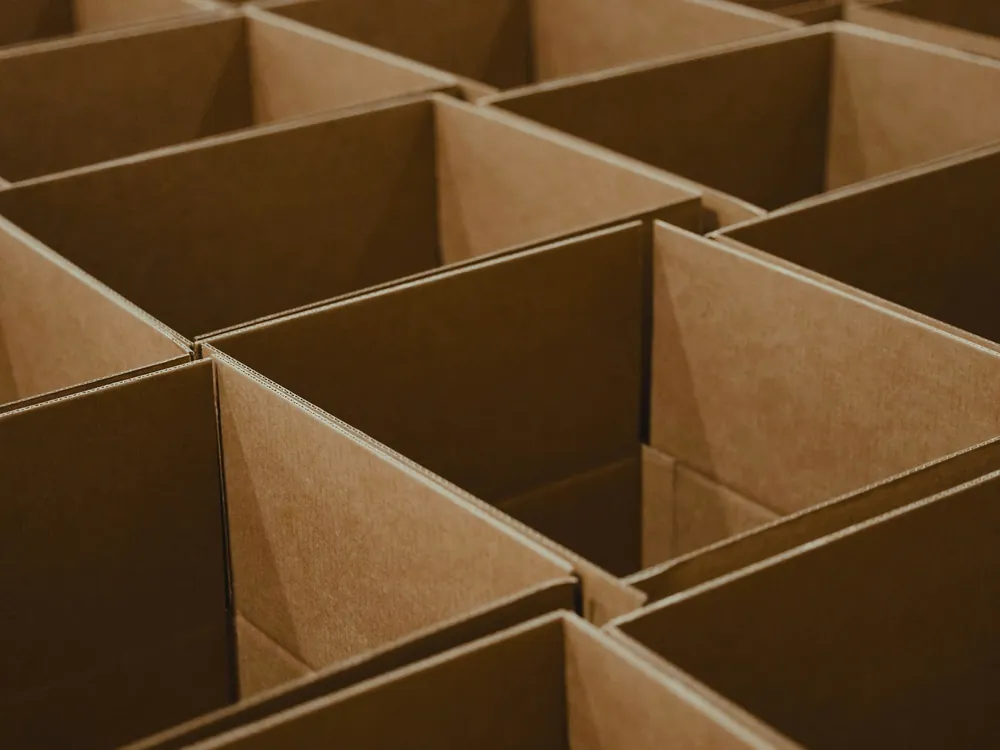Open cardboard boxes