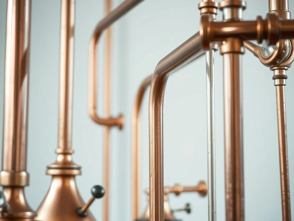 Copper brewing kettles and pipes