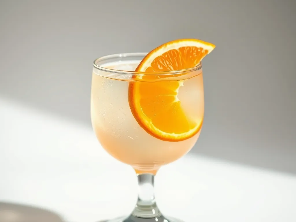 A cocktail garnished with an orange twist