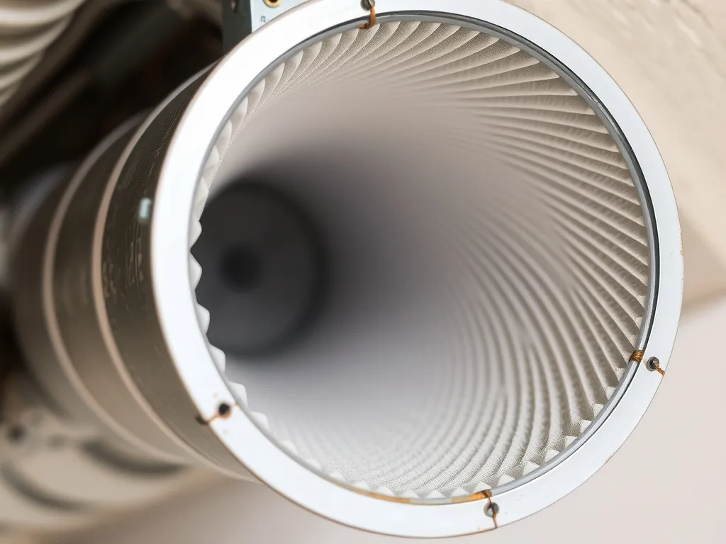 A clean furnace air filter and ductwork